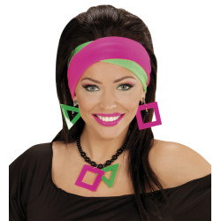 Neonová sada - náhrdelník náušnice retro